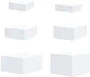 Fenteer 6Pcs Acrylic Cube Display Box Riser Buffet Riser for Buffet Table, Food Riser Nesting Riser Stands for Food Cake Cosmetics, White