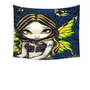 Cute Art Bumblebee Tattoo on Butterfly Fairy Tapestry