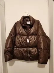 NWT Old Navy Womens Puffer Brown Coat