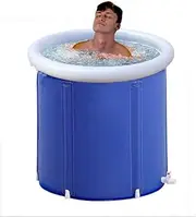Cold Plunge tub for Athletes, Inflatable ice Bath tub Adults ice Bath Barrel Outdoor Portable ice Bath Cold Therapy Tub ice Plunge tub, Cold tub ice Bath SPA Bath (Color : Blue, Size : 80x75cm(31x30