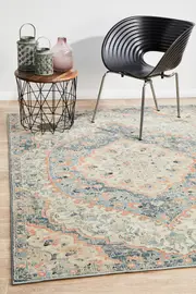 Rug Culture Navy Multi Soft Vintage Look Rug