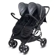 Valco Baby Snap Ultra Duo Foldable Pram Adjustable Seat Newborn Twin Coal Black