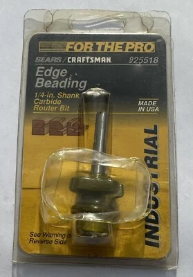 Sears Craftsman Industrial Edge Beading 1/4" Shank Carbide Router Bit USA