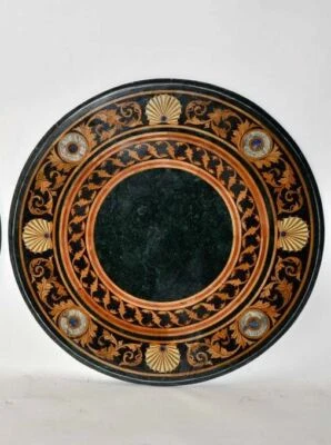 30'' green Marble Inlay Work Side Table Top Handcrafted Home Decorative c2