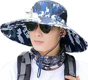 [Nuyhgtr] Sun Hat with Fan | USB Charging Wide Brim Beach Hat | Rechargeable Fisherman Cap, Folding Sunscreen Sun Hat, Ideal for Fishing, Sports