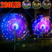200 LED Luces Solares De Fuegos Artificiales Para Exterior Jardin Navidad fiesta