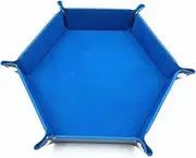 Hexagon Velvet Dice Tray – Foldable PU Leather Storage Box, Portable Desktop Organizer, 6 Colors, for Board Games and RPGs