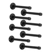 Industrial Black Iron Pipe Shelf Brackets Wall Mount DIY Shelving Brackets