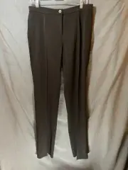 Perte Aktive Pants Womens 12 Brown Pleated Dress Casual Slacks Ladies 28x30.