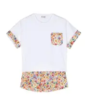 floral-print cotton shorts set 6 White