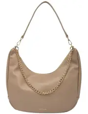 [Mocha] Harlow Hobo Crossbody Bag in Almond