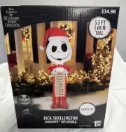 Christmas Jack Skellington w/ Wish List Airblown Inflatable Disney 5.5 ft Yard