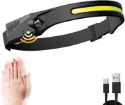 Headlamp Flashlight, Rechargeable Headlamps, COB 230°Wide Beam Headlight