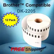 12 Rolls Labels123 Brand-Fits BROTHER DK 2205 P-Touch QL700 QL500 Printers