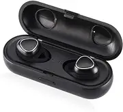 JXSHQS Binaural Wireless Bluetooth Headset 5.0 Mini Sports Invisible Earbud Amazon, Slip The Ear Hook Design Wireless Headphones (Color : Black)