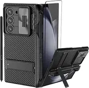 [COCOING] for Samsung Z Fold 6 Case with [S Pen Fold Edition] & Slide Camera Cover & Pen Holder,with Screen Protector&Kickstand Phone Case for Samsung Galaxy Z Fold 6