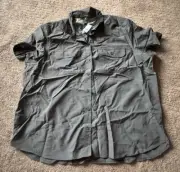 Eddie Bauer women’s short sleeve mountain Rip Stop shirt dark size XL $60