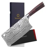 Chinese Cleaver Knife 7 Inch Chef's Slicing Knife Stainless Steel Kitchen Knife