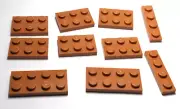 Lego - Lot of 10 - Tan Brown, Plate, 2 x 3, 2 x 4, 1 x 4