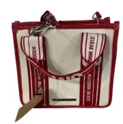 Steve Madden Tiktok Satchel Bwebber Creme Red Canvas Bag Tiktok Viral Purse NWT