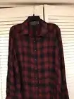 Double D Ranch Large Long Sleeve Red Black Plaid Snap Front Shirt NWT!