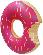 SplashNmore Inflatable Donut Float for Beach or Pool - 4 FEET ! ! ! (Strawberry Frosted)