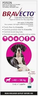 Bravecto Spot On for Extra Large Dogs 40-56Kg Pink 2 Pipettes