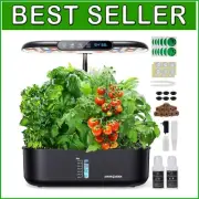 12-Pod Hydroponics Growing System with LED Light & LCD for Fast Indoor Gardening