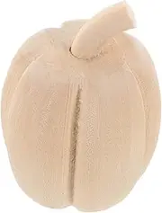 HOOTNEE Wooden Pumpkin Statue Decoration Artificial Desktop Fake Decorative Figure Decorations Faux Miniature Halloween Pumpkin Bucket Prop Little Decor Full Decorate Tabletop Beige Wooden