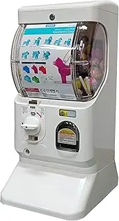 Kenisy Japan Style Capsule Vending Machine for Retail Stores, Mall Gumball Prize Machine for 1.97''-2.56'' Capsules, Party Coin Operated Small Gashapon Toys Bank (50pcs Token Included) (White)