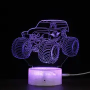 Crack Base Car Series Creative 3D Colorful LED Decorative Night Light, USB with Touch Button Version