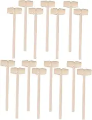 CHICAMPERA 15Pcs Wooden Hammers for Sturdy Pounding Smooth Surface Educational Mallets Safe Multi Functional Tools for Cake Making Shellfish Cracking