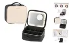 PU Cosmetics Train Case with Removeable LED Lighted Mirror Rechargeable 3 White