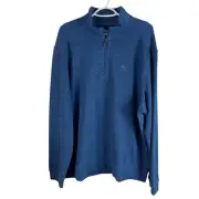 NEW Tommy Bahama Mens Tobago Bay Half Zip Sweater Small Dockside Blue $118