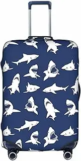 [FSCEV] Various Sea Fish Pattern Trolley Suitcase Protective Cover Business Travel Luggage Protector Fashion 18-32 Inches, White, M