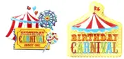 CLEARANCE New Circus Carnival Cake Toppers Poptops SET OF 10 Makes 20 cakes