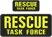 Rescue Task Force Embroidery Patch 4x10 And 2x5 Hook On Back Yellow On black