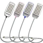 USB LED Book Light 28 LEDs Flexible Eye Protection Reading Lamp AdjustableTable