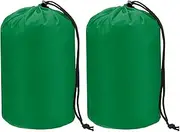 uxcell Stuff Sack [2PCS] - Waterproof Outdoor Storage Sacks Use for Backpacking & Traveling & Hiking - [Dark Green-5 x 10 in/ 13 x 25 CM] Ultralight Drawstring Bags