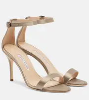 [Manolo Blahnik] Manolo Blahnik Chaos satin sandals AU 6.5 beige