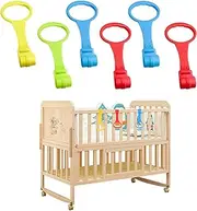 DHWEKU Rings for Cribs, Pack of 6 Rings Baby Hand Rings Handle Removable Hand Rings for Baby Toddler for Leg Exercise, Stand Up Exercise in Cots Travel Cots (Size Large)