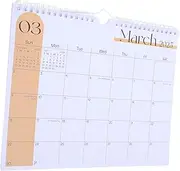 SHINEOFI 2025 Wall Calendar Monthly Hanging Calendar English Calendar with Twin Wire Binding Hanging Hook and Large Blocks Ideal for Planning