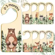 Whaline 8Pcs Woodland Design Hanging Wooden Baby Closet Size Dividers [Other]