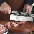 Handmade Chef Cleaver Knife Forged Steel Wood Handle Butcher Slicing Beef Cut 8"