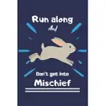 RUN ALONG, AND DON’’T GET INTO MISCHIEF: CUTE BUNNY LINED JOURNAL, CUTE BUNNY NOTEBOOK, RABBIT GIFT FOR A BUNNY MOM, BUNNIES LOVERS GIFT IDEA, RABBIT L
