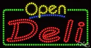 NEW “OPEN DELI" 32x17 BORDER SOLID & ANIMATED LED SIGN W/CUSTOM OPTIONS 25492
