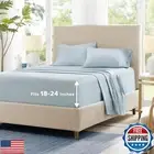 Comfort Spaces Extra Deep Pocket Cooling Sheets - Queen Size, Fits Up to 24"