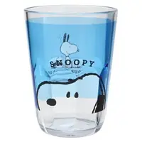 在飛比找樂天市場購物網優惠-小禮堂 Snoopy 無把壓克力杯 370ml (藍半臉款)