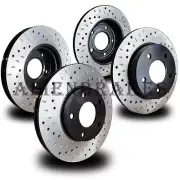 POR001S Cayenne 03-15 Performance Brake Rotors Set Drill + Dimple Slots (for: Porsche)