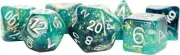 16mm Eternal Resin Polyhedral Dice Set: Teal/Black (7)